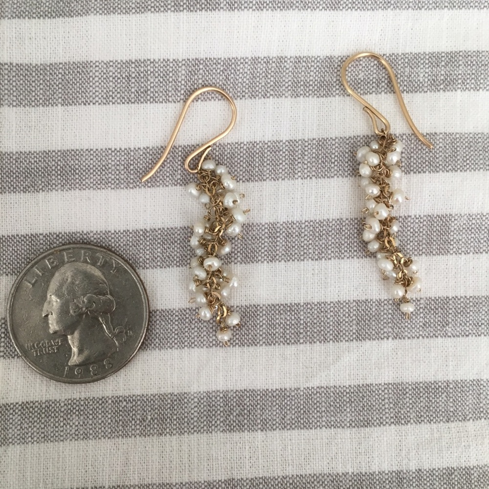 14k gold pearl earrings
